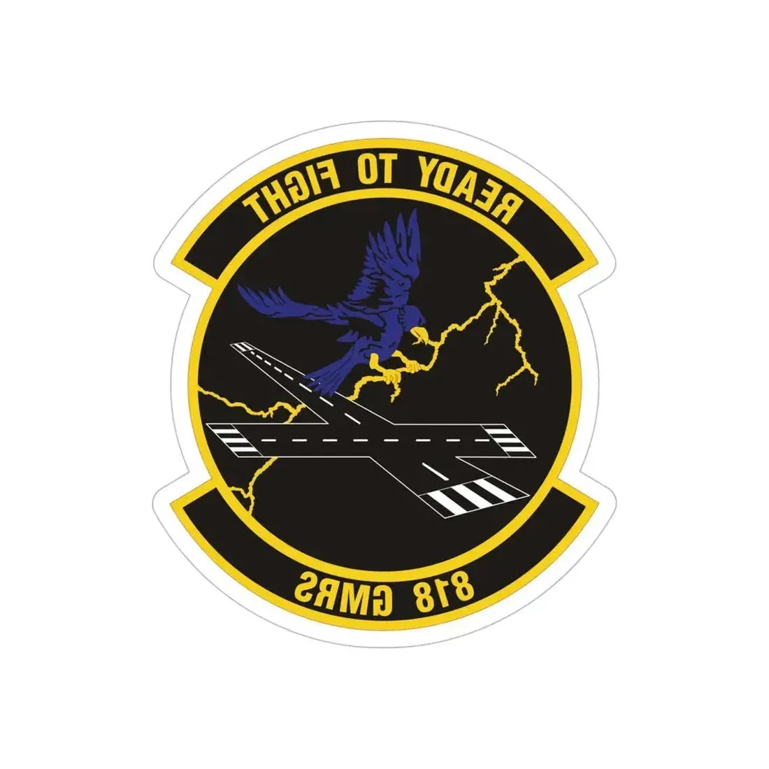818th Global Mobility Readiness Squadron (U.S. Air Force) REVERSE PRINT Transparent Die-Cut STICKER - The Sticker Space