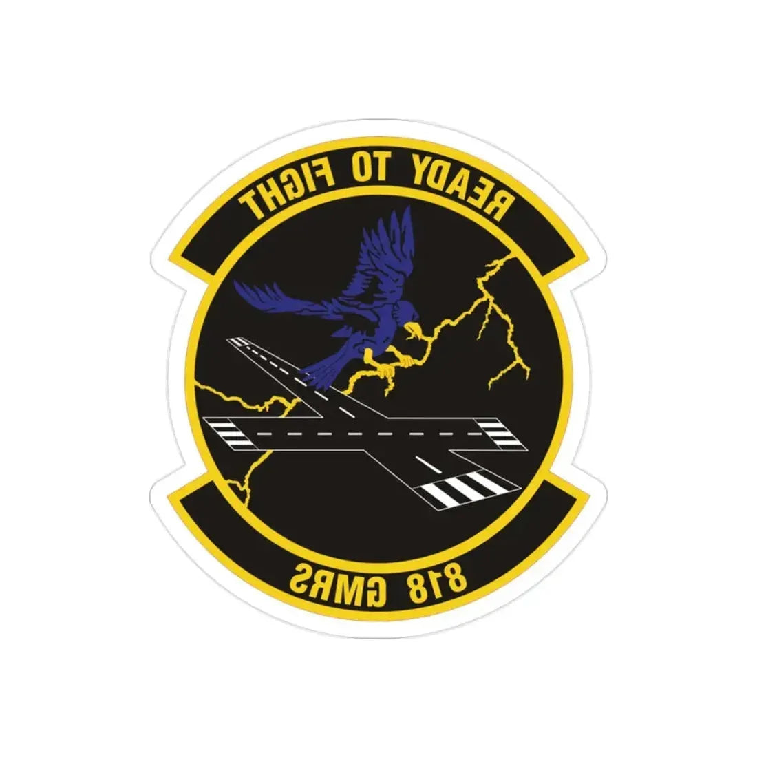 818th Global Mobility Readiness Squadron (U.S. Air Force) REVERSE PRINT Transparent Die-Cut STICKER - The Sticker Space