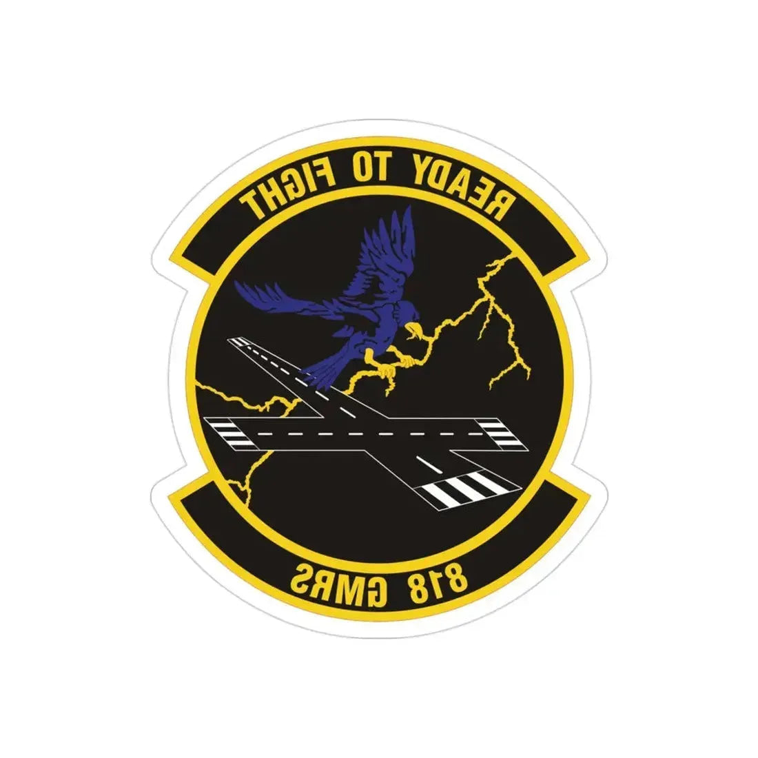 818th Global Mobility Readiness Squadron (U.S. Air Force) REVERSE PRINT Transparent Die-Cut STICKER - The Sticker Space