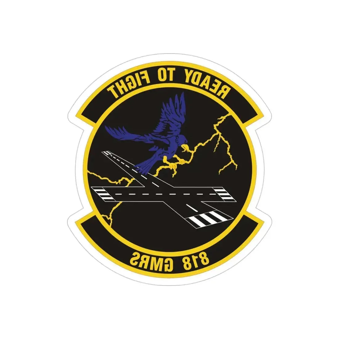 818th Global Mobility Readiness Squadron (U.S. Air Force) REVERSE PRINT Transparent Die-Cut STICKER - The Sticker Space