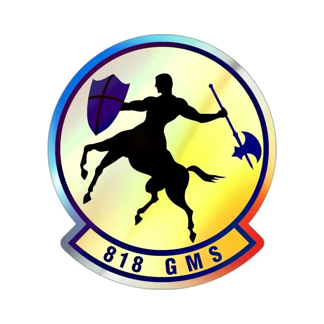 818th Global Mobility Squadron (U.S. Air Force) Holographic STICKER Die-Cut Vinyl Decal 3 Inch Holographic - The Sticker Space