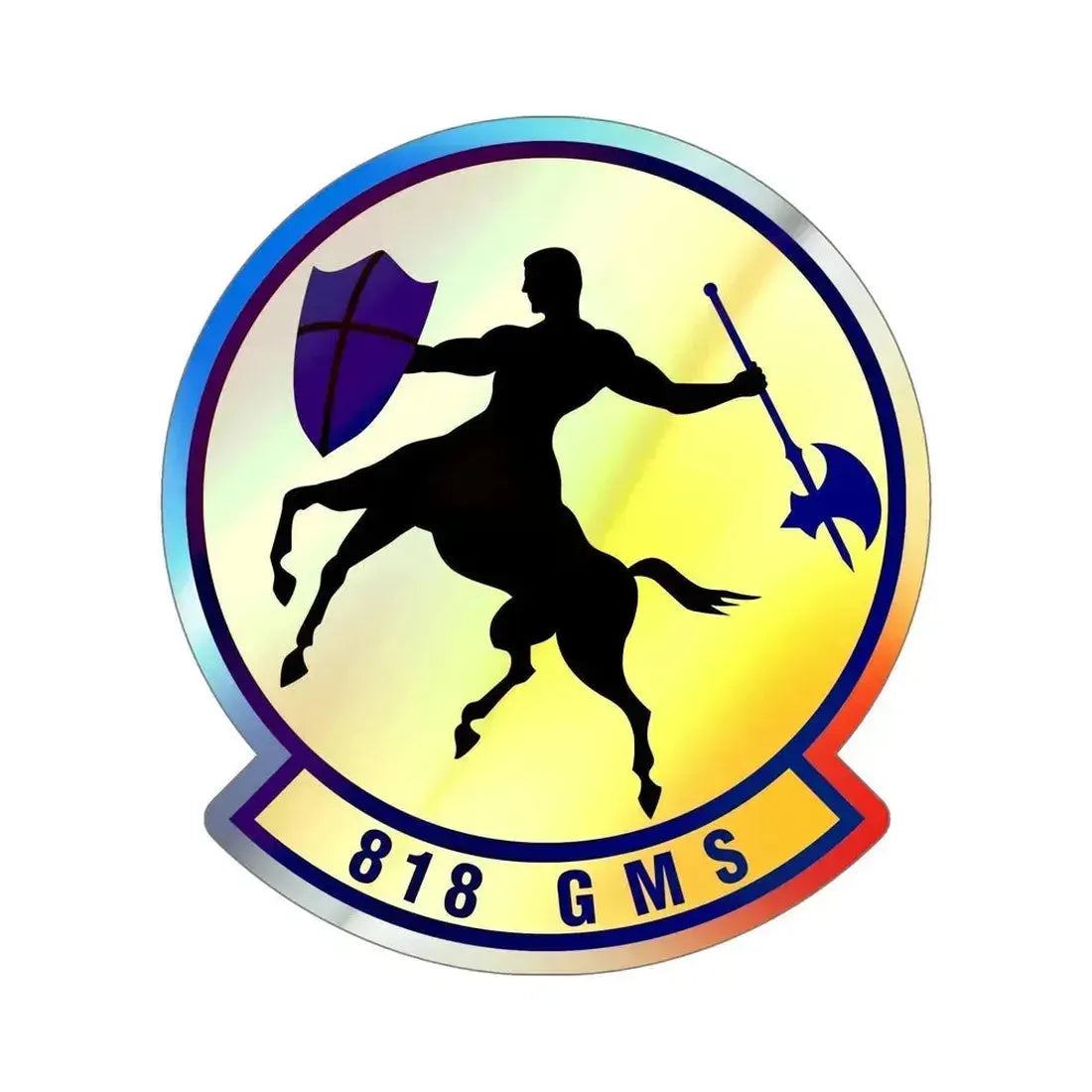 818th Global Mobility Squadron (U.S. Air Force) Holographic STICKER Die-Cut Vinyl Decal 6 Inch Holographic - The Sticker Space
