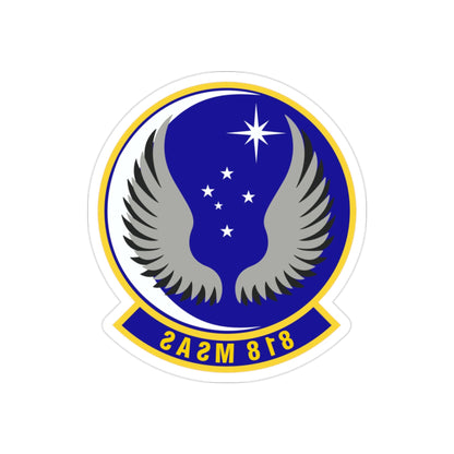 818th Mobility Support Advisory Squadron (U.S. Air Force) REVERSE PRINT Transparent STICKER-2" × 2"-The Sticker Space