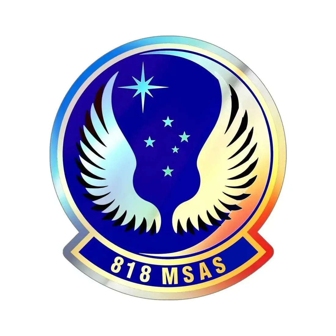 818th Mobility Support Advisory Squadron (U.S. Air Force) Holographic STICKER Die-Cut Vinyl Decal 5 Inch Holographic - The Sticker Space