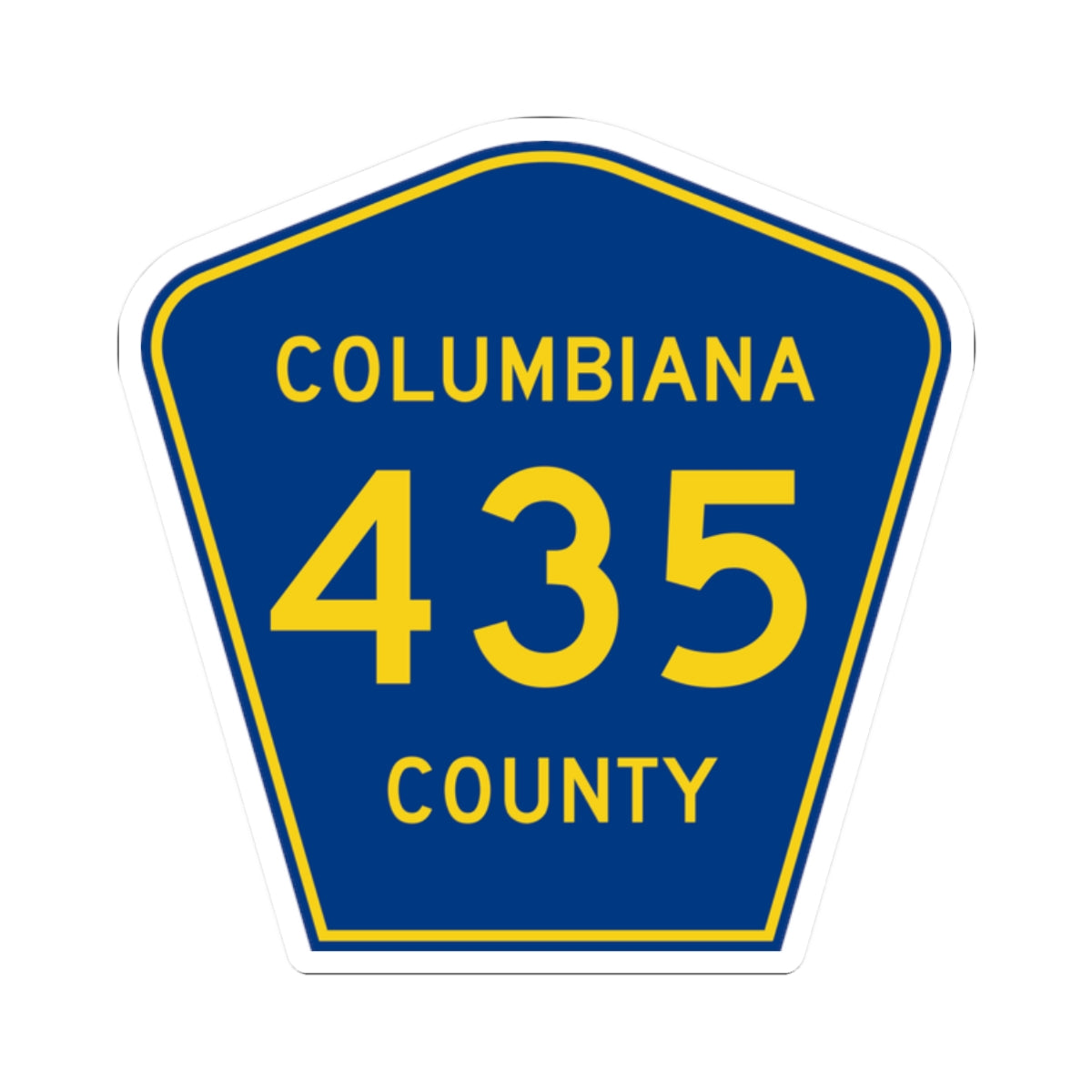 Columbiana County 435 (Ohio) (Road Sign) STICKER Vinyl Kiss-Cut Decal