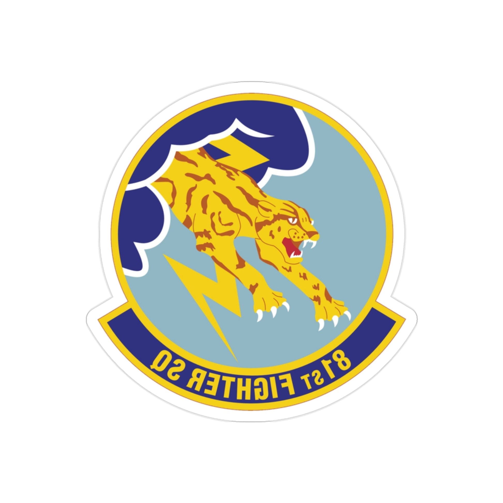 81st Fighter Squadron (U.S. Air Force) REVERSE PRINT Transparent STICKER-2" × 2"-The Sticker Space