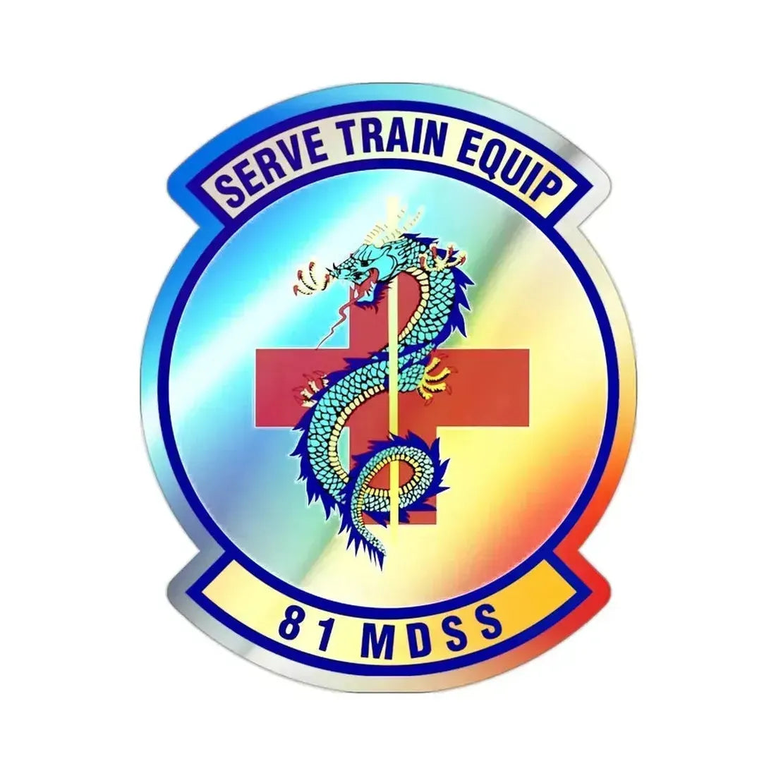 81st Medical Support Squadron (U.S. Air Force) Holographic STICKER Die-Cut Vinyl Decal 2 Inch Holographic - The Sticker Space