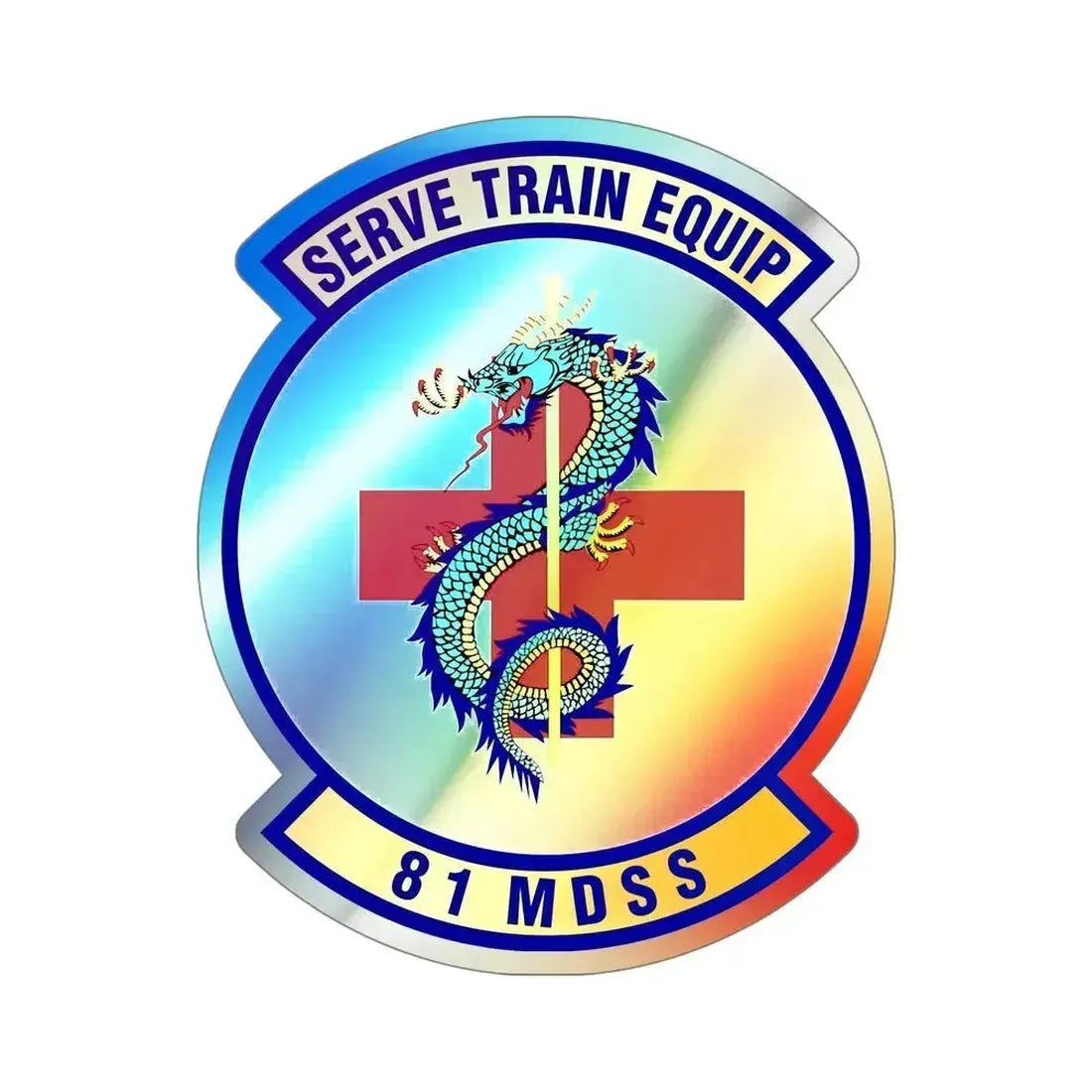 81st Medical Support Squadron (U.S. Air Force) Holographic STICKER Die-Cut Vinyl Decal 5 Inch Holographic - The Sticker Space