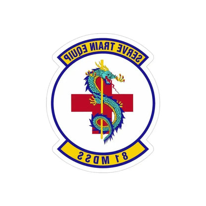 81st Medical Support Squadron (U.S. Air Force) REVERSE PRINT Transparent Die-Cut STICKER 3 Inch Die-Cut Transparent - The Sticker Space