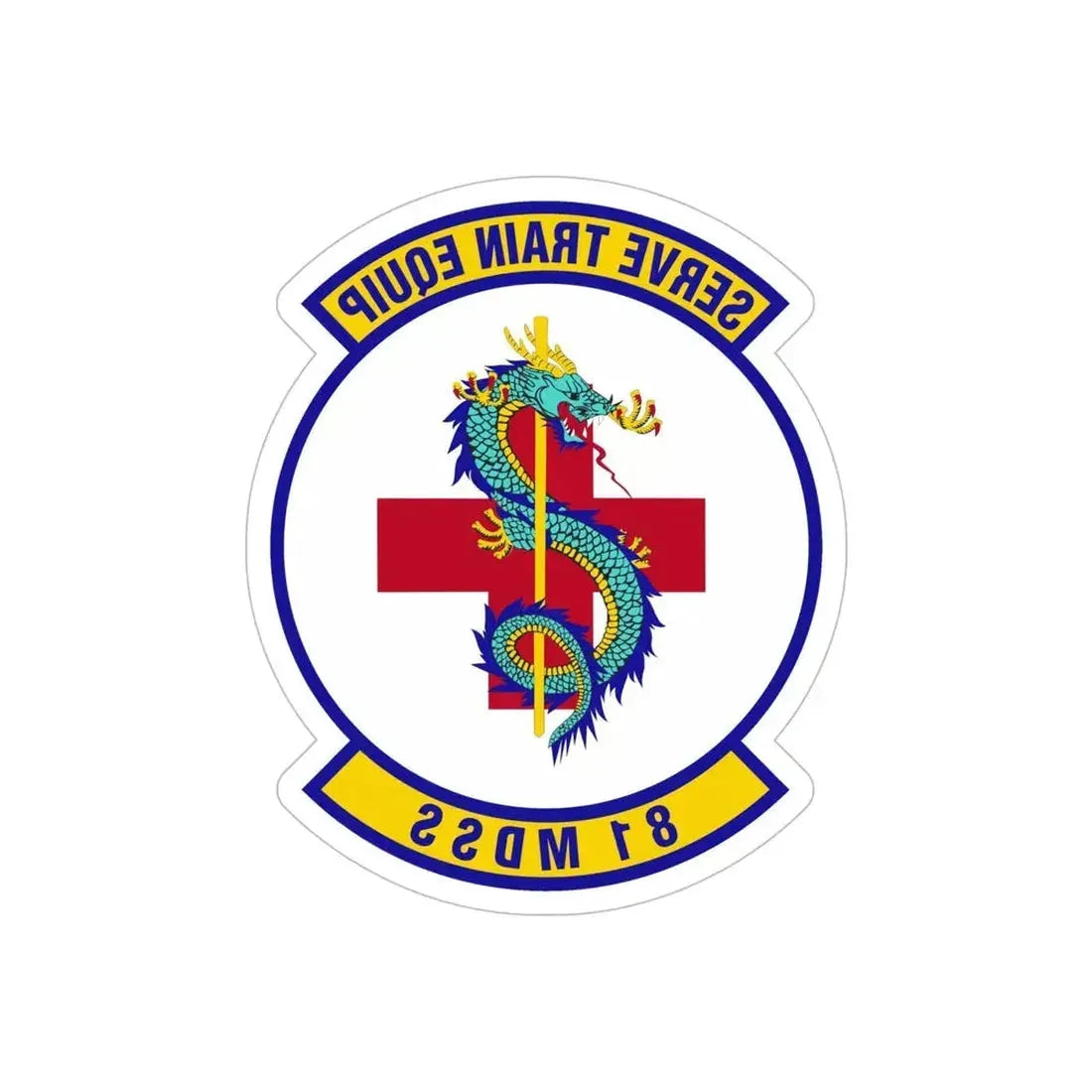 81st Medical Support Squadron (U.S. Air Force) REVERSE PRINT Transparent Die-Cut STICKER - The Sticker Space