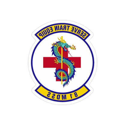 81st Medical Support Squadron (U.S. Air Force) REVERSE PRINT Transparent Die-Cut STICKER - The Sticker Space