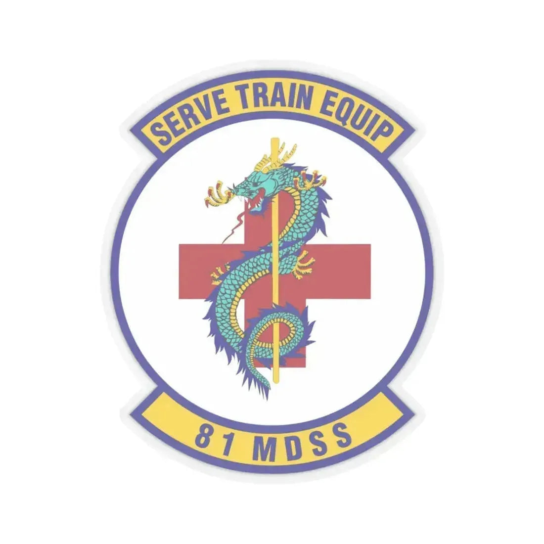 81st Medical Support Squadron (U.S. Air Force) STICKER Vinyl Kiss-Cut Decal 3 Inch Transparent - The Sticker Space