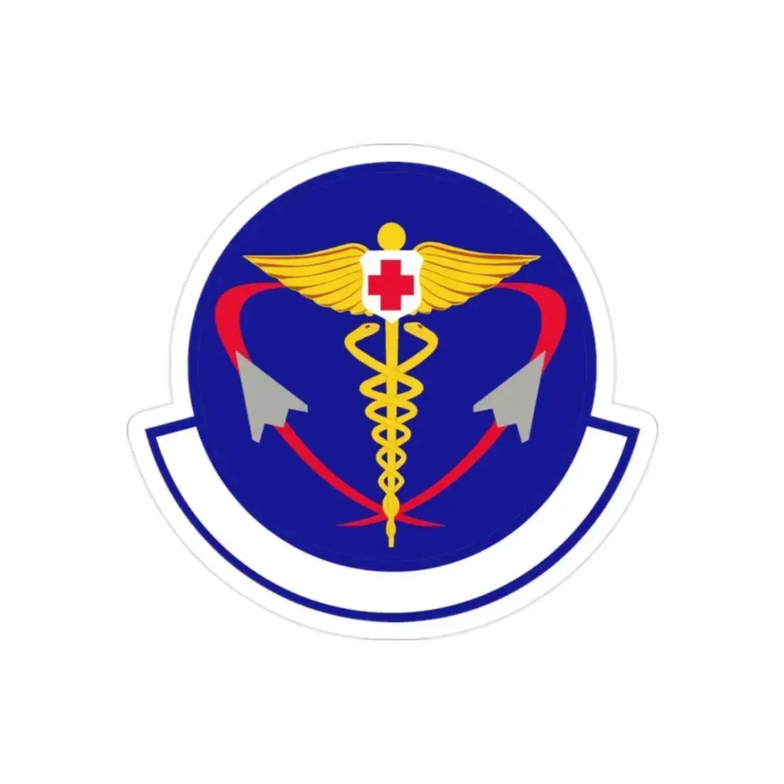 82 Operational Medical Readiness Squadron AETC (U.S. Air Force) REVERSE PRINT Transparent Die-Cut STICKER 2 Inch Die-Cut Transparent - The Sticker Space