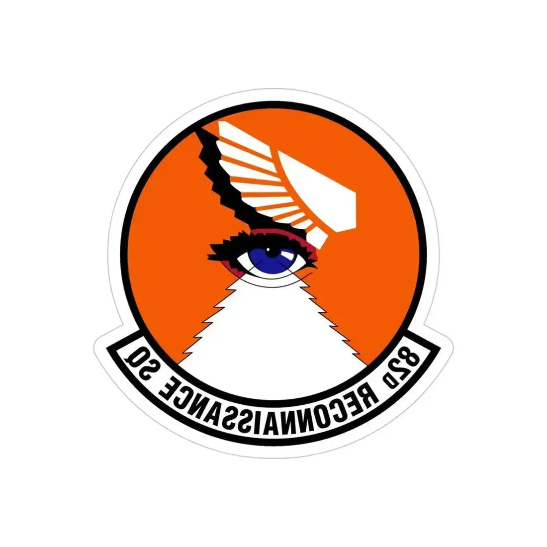 82 Reconnaissance Squadron ACC (U.S. Air Force) REVERSE PRINT Transparent Die-Cut STICKER 4 Inch Die-Cut Transparent - The Sticker Space