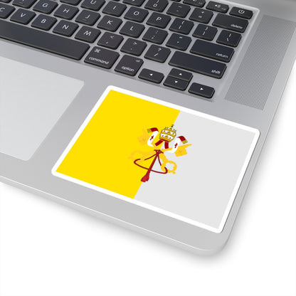 Flag of the State of the Church 1870 Porta Pia (Vatican City) STICKER Vinyl Kiss-Cut Decal