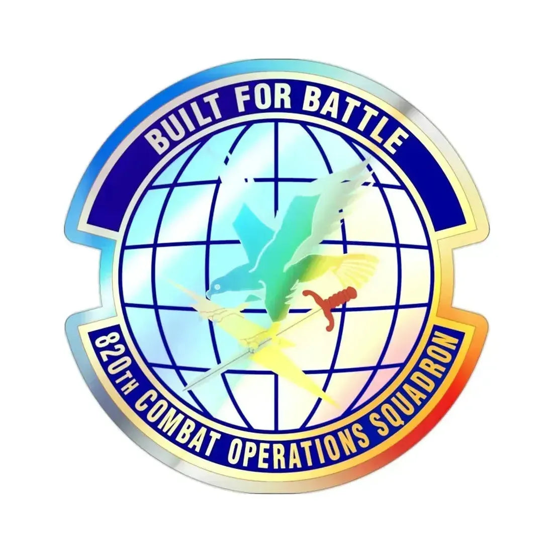 820th Combat Operations Squadron (U.S. Air Force) Holographic STICKER Die-Cut Vinyl Decal 2 Inch Holographic - The Sticker Space