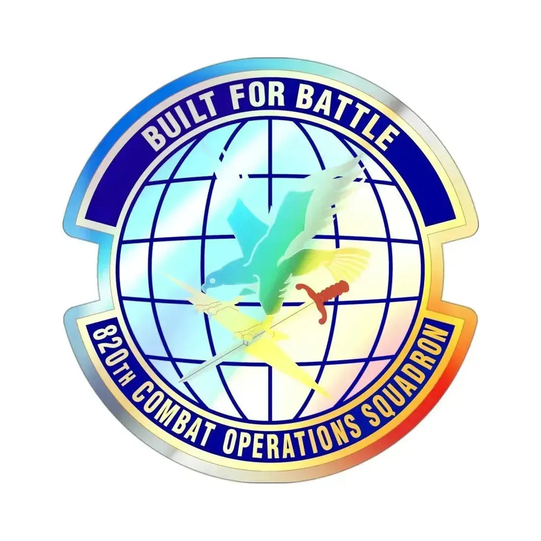 820th Combat Operations Squadron (U.S. Air Force) Holographic STICKER Die-Cut Vinyl Decal 3 Inch Holographic - The Sticker Space