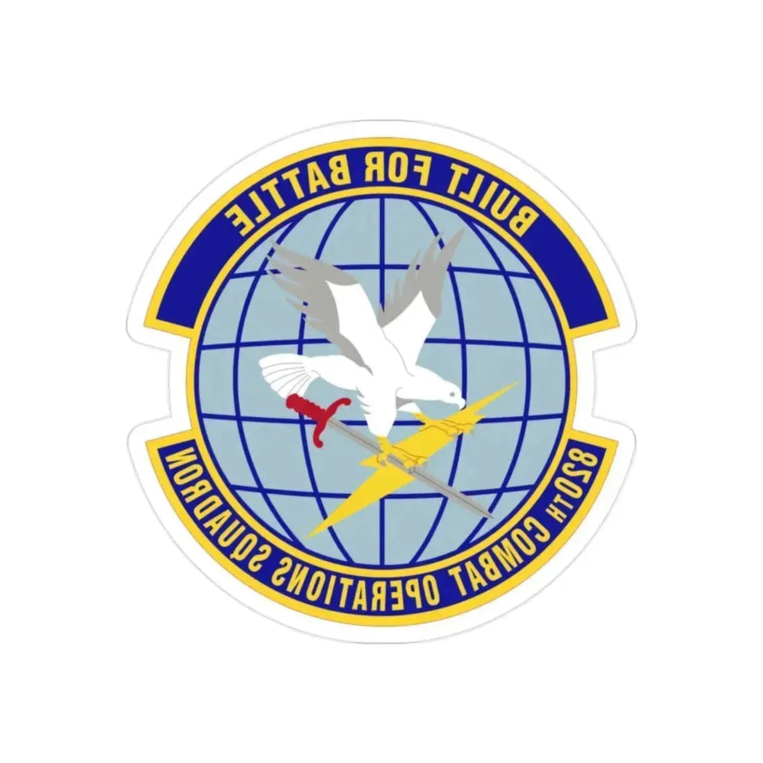820th Combat Operations Squadron (U.S. Air Force) REVERSE PRINT Transparent Die-Cut STICKER 2 Inch Die-Cut Transparent - The Sticker Space