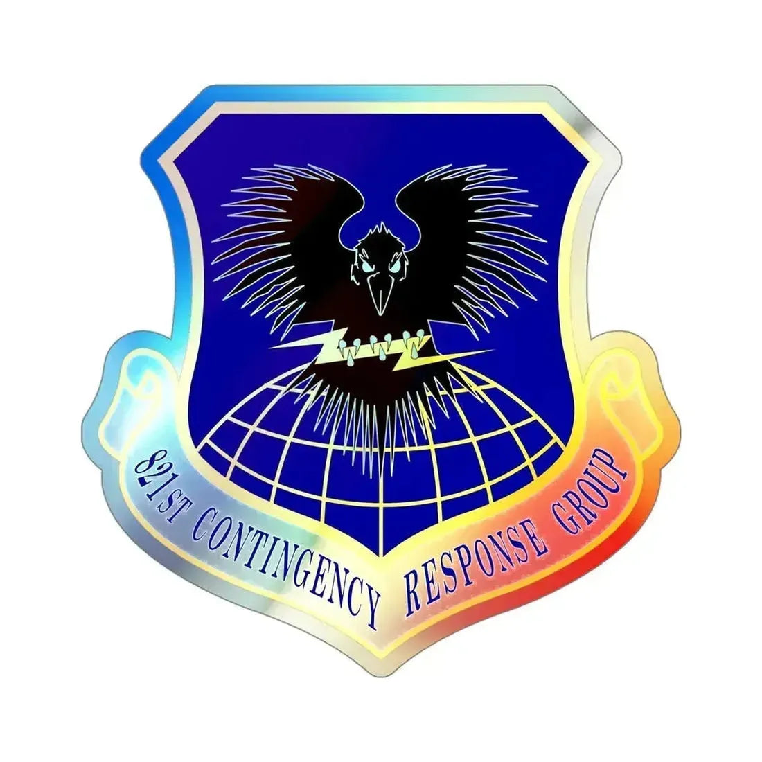 821 Contingency Response Group AMC (U.S. Air Force) Holographic STICKER Die-Cut Vinyl Decal 4 Inch Holographic - The Sticker Space