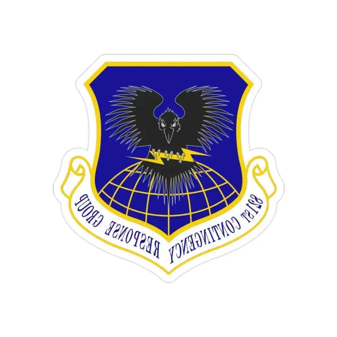 821 Contingency Response Group AMC (U.S. Air Force) REVERSE PRINT Transparent Die-Cut STICKER 2 Inch Die-Cut Transparent - The Sticker Space
