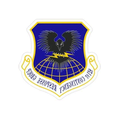 821 Contingency Response Group AMC (U.S. Air Force) REVERSE PRINT Transparent Die-Cut STICKER 2 Inch Die-Cut Transparent - The Sticker Space