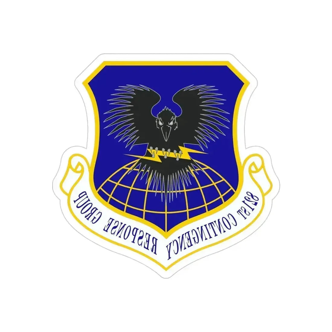 821 Contingency Response Group AMC (U.S. Air Force) REVERSE PRINT Transparent Die-Cut STICKER 4 Inch Die-Cut Transparent - The Sticker Space