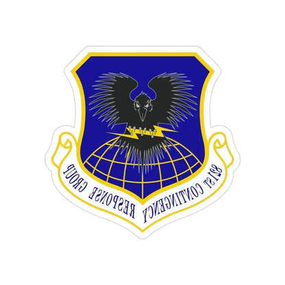 821 Contingency Response Group AMC (U.S. Air Force) REVERSE PRINT Transparent Die-Cut STICKER 4 Inch Die-Cut Transparent - The Sticker Space