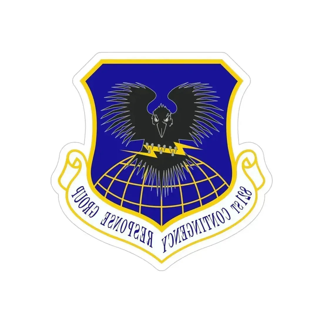 821 Contingency Response Group AMC (U.S. Air Force) REVERSE PRINT Transparent Die-Cut STICKER 5 Inch Die-Cut Transparent - The Sticker Space