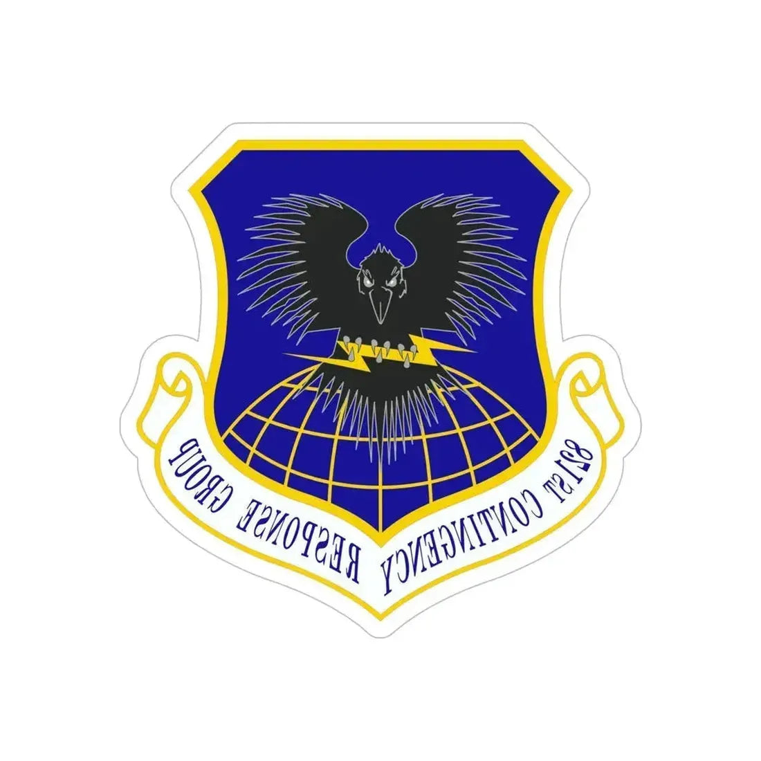 821 Contingency Response Group AMC (U.S. Air Force) REVERSE PRINT Transparent Die-Cut STICKER 6 Inch Die-Cut Transparent - The Sticker Space