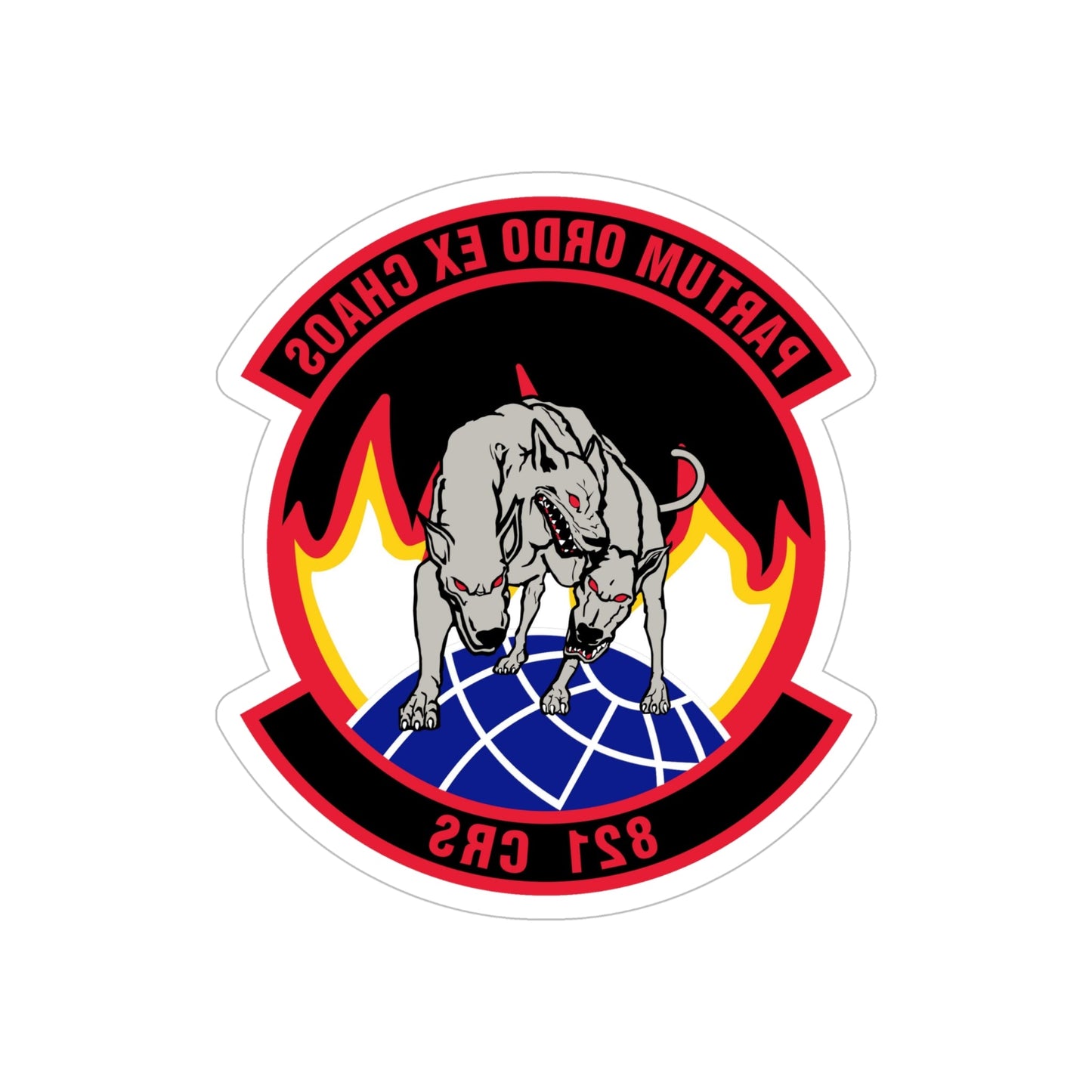 821 Contingency Response Sq AMC (U.S. Air Force) REVERSE PRINT Transparent STICKER-6 Inch-The Sticker Space