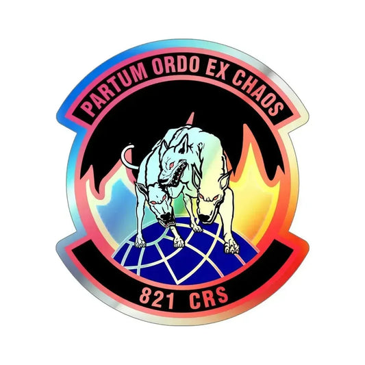 821 Contingency Response Sq AMC (U.S. Air Force) Holographic STICKER Die-Cut Vinyl Decal 6 Inch Holographic - The Sticker Space