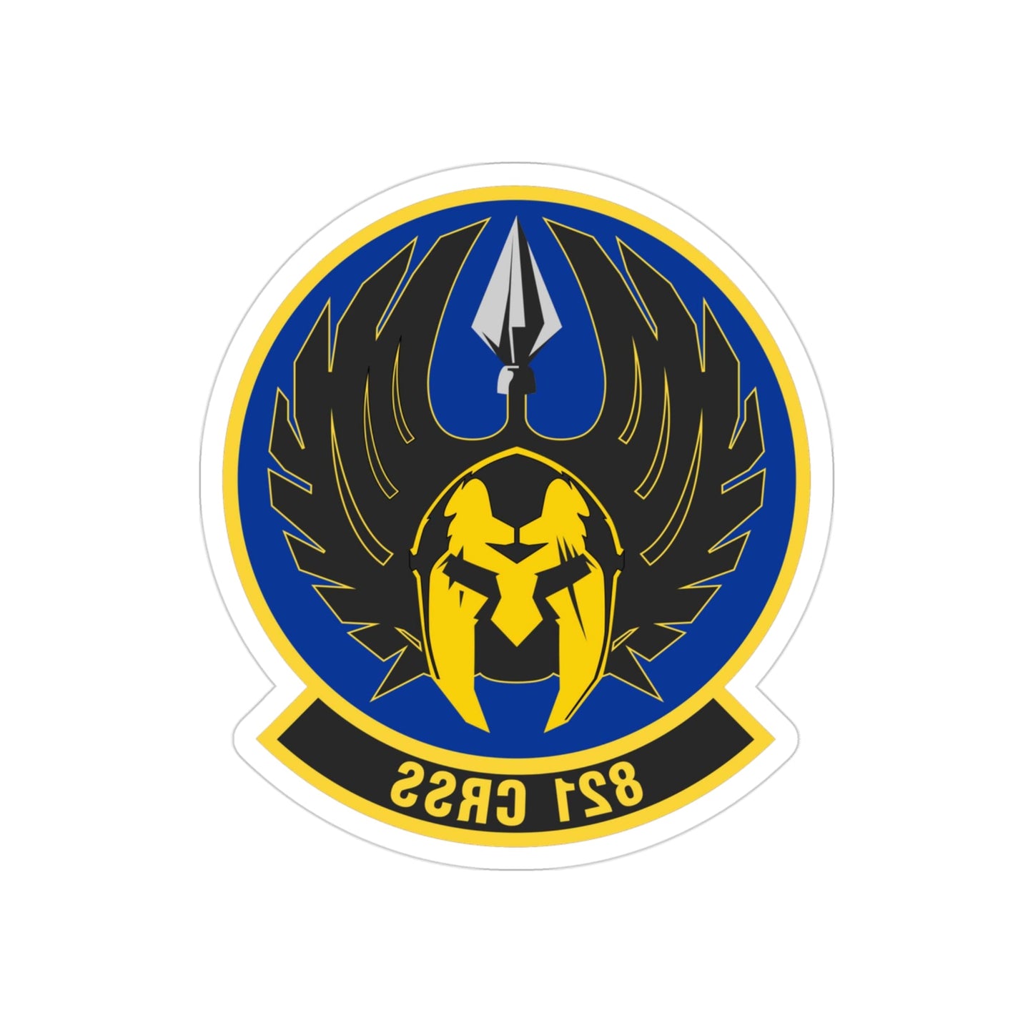 821 Contingency Response Support Sq AMC (U.S. Air Force) REVERSE PRINT Transparent STICKER-3 Inch-The Sticker Space