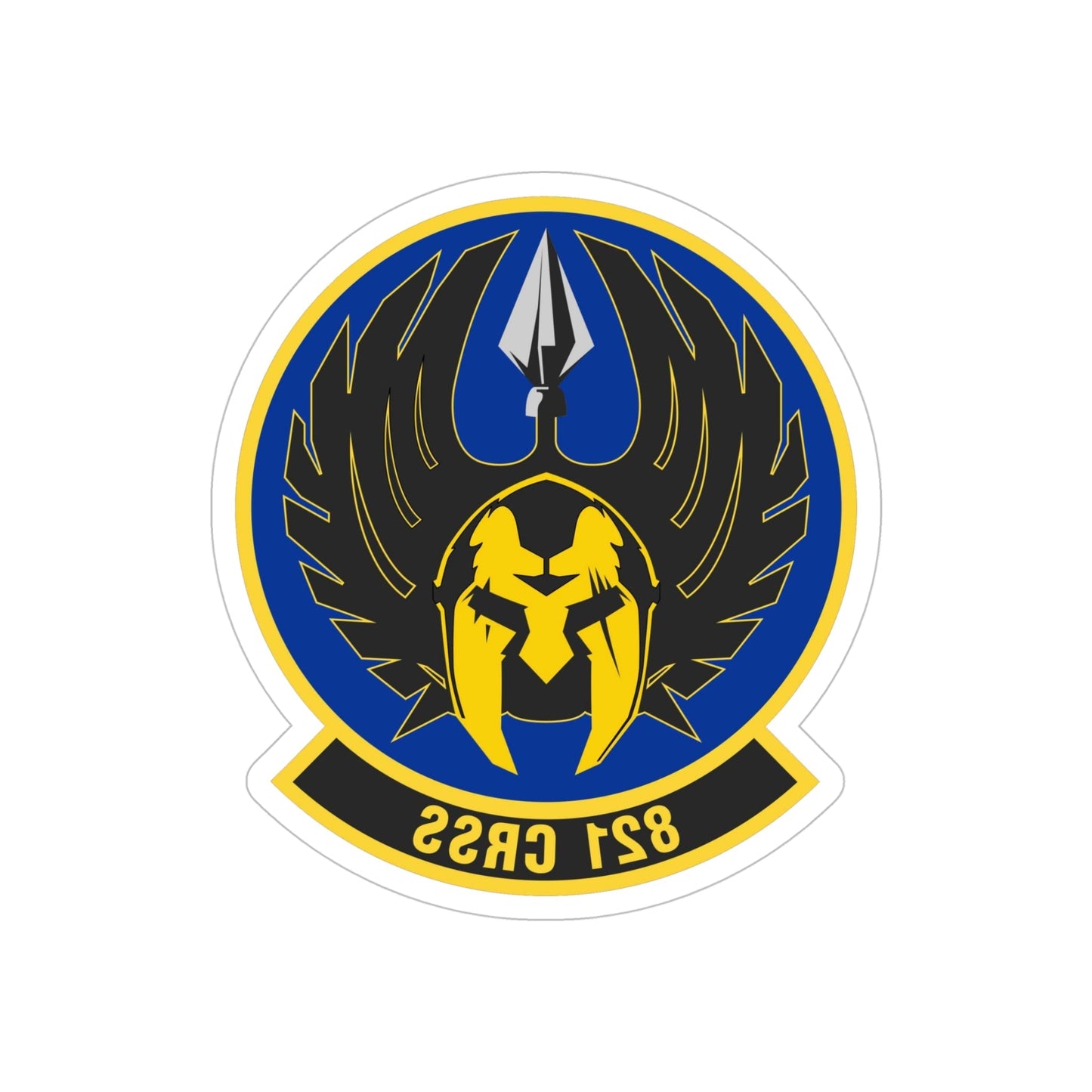 821 Contingency Response Support Sq AMC (U.S. Air Force) REVERSE PRINT Transparent STICKER-5 Inch-The Sticker Space