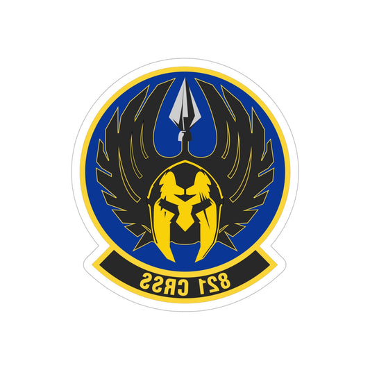 821 Contingency Response Support Sq AMC (U.S. Air Force) REVERSE PRINT Transparent STICKER-6 Inch-The Sticker Space