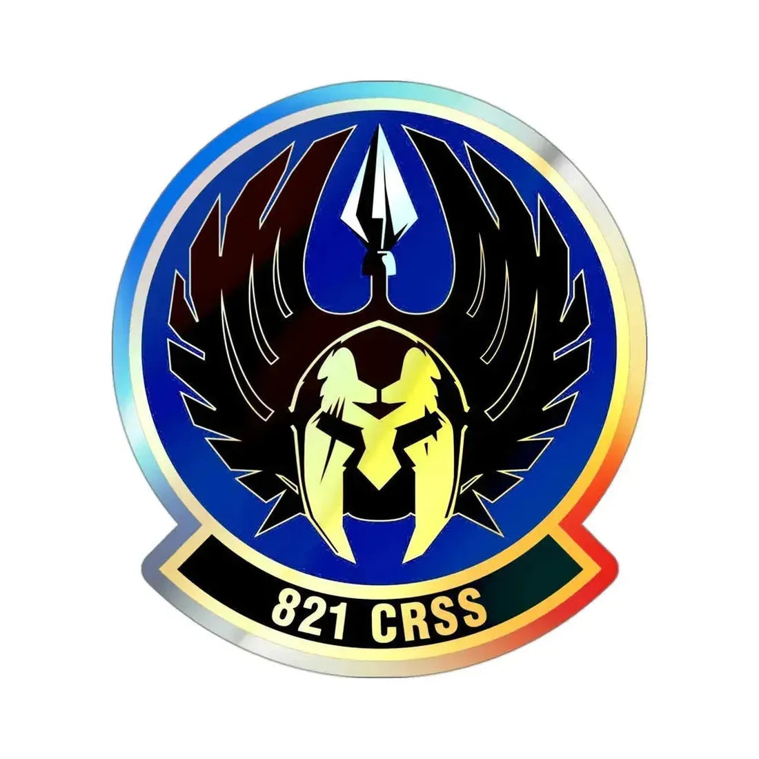 821 Contingency Response Support Sq AMC (U.S. Air Force) Holographic STICKER Die-Cut Vinyl Decal 3 Inch Holographic - The Sticker Space