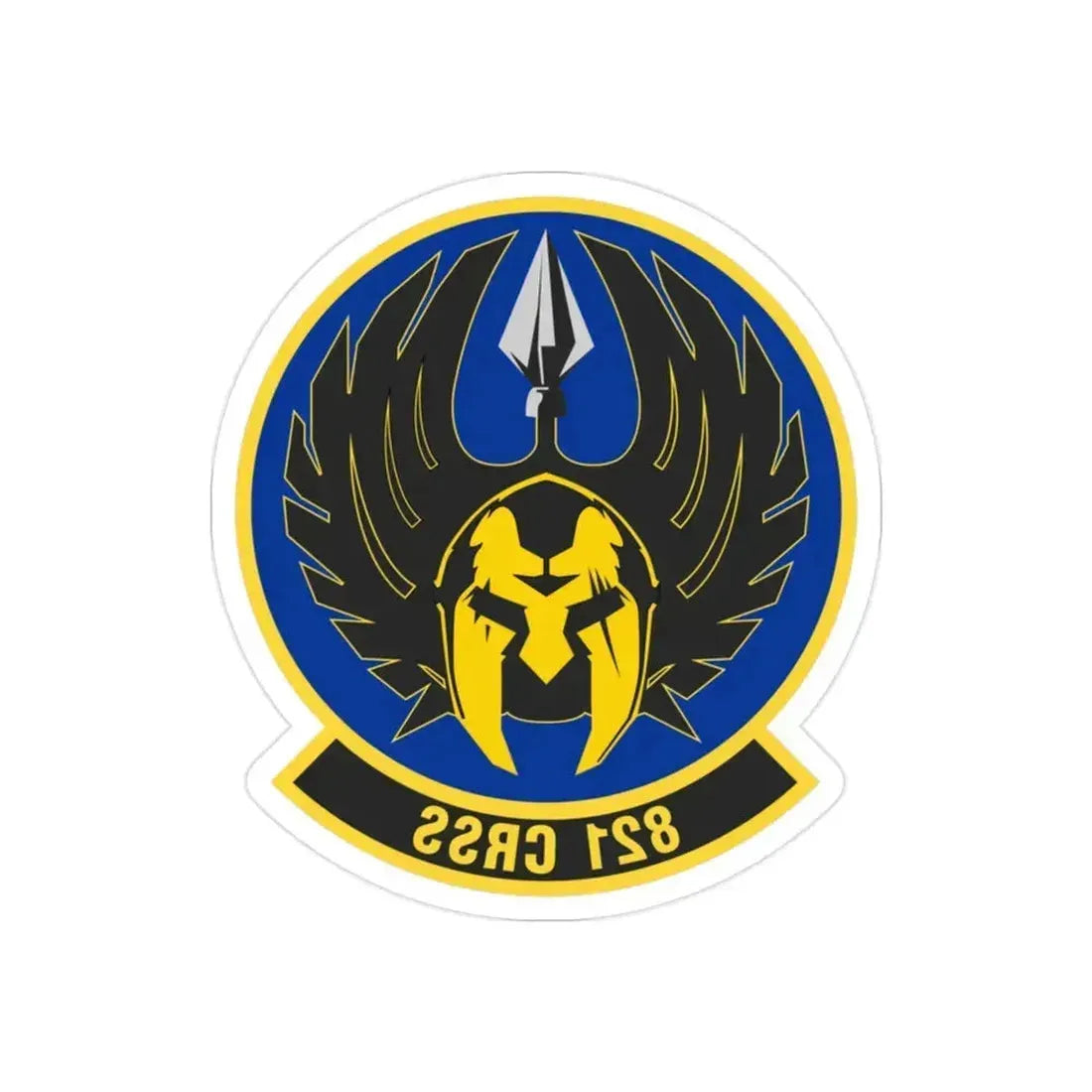 821 Contingency Response Support Sq AMC (U.S. Air Force) REVERSE PRINT Transparent Die-Cut STICKER 2 Inch Die-Cut Transparent - The Sticker Space