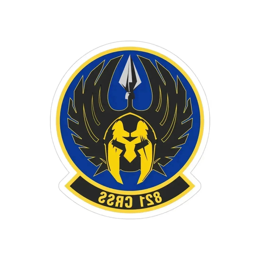 821 Contingency Response Support Sq AMC (U.S. Air Force) REVERSE PRINT Transparent Die-Cut STICKER 3 Inch Die-Cut Transparent - The Sticker Space