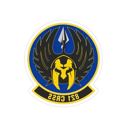 821 Contingency Response Support Sq AMC (U.S. Air Force) REVERSE PRINT Transparent Die-Cut STICKER 3 Inch Die-Cut Transparent - The Sticker Space