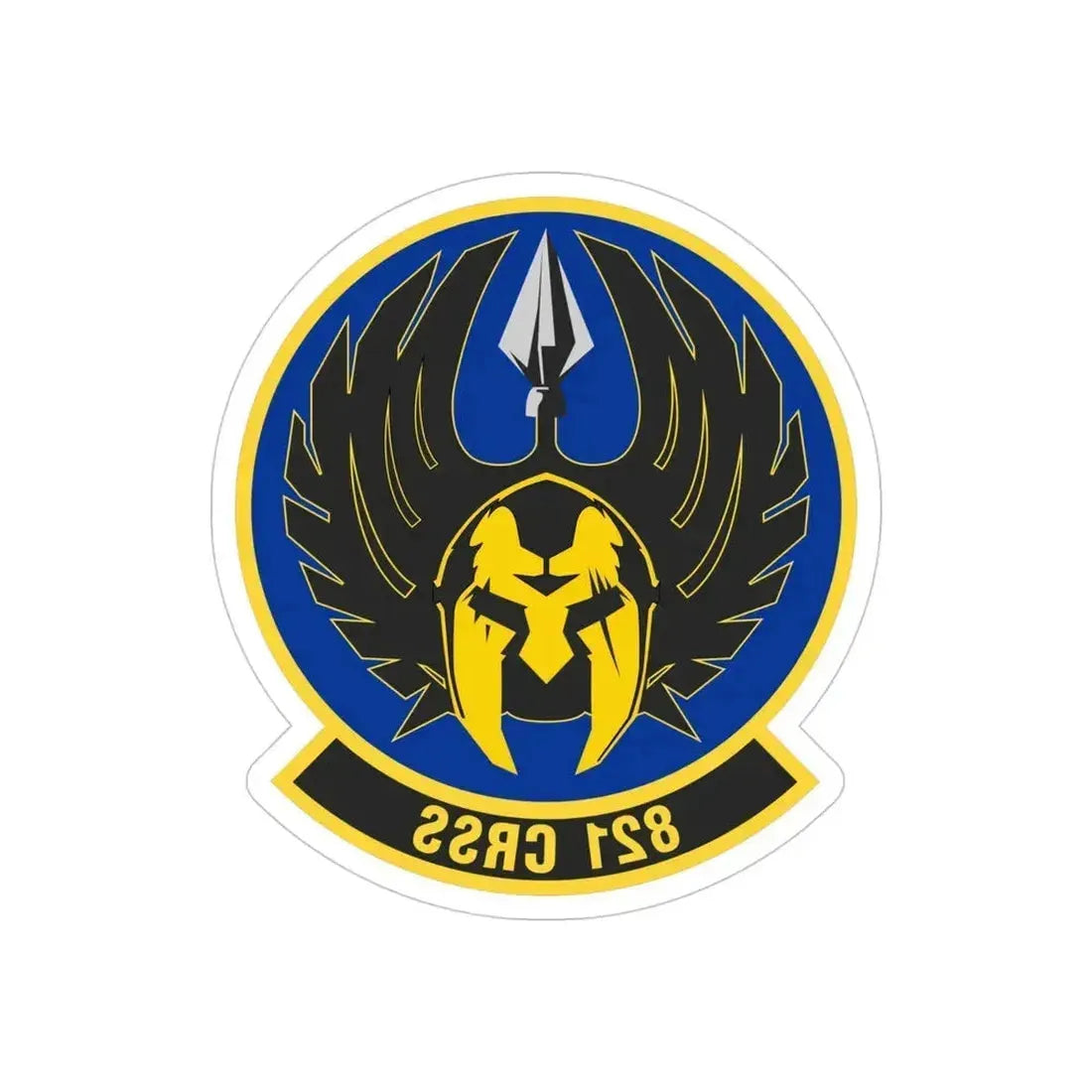 821 Contingency Response Support Sq AMC (U.S. Air Force) REVERSE PRINT Transparent Die-Cut STICKER 4 Inch Die-Cut Transparent - The Sticker Space