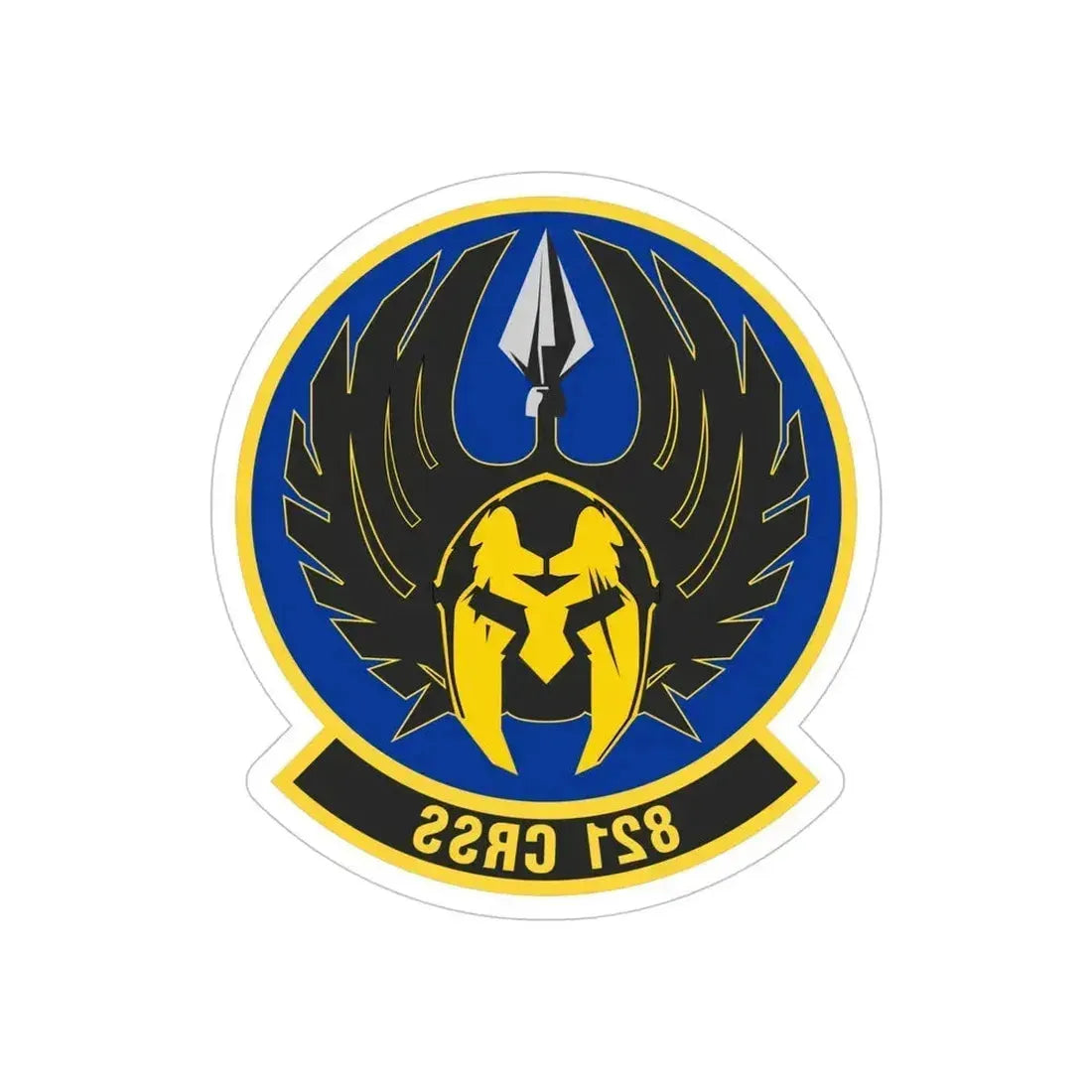 821 Contingency Response Support Sq AMC (U.S. Air Force) REVERSE PRINT Transparent Die-Cut STICKER 5 Inch Die-Cut Transparent - The Sticker Space