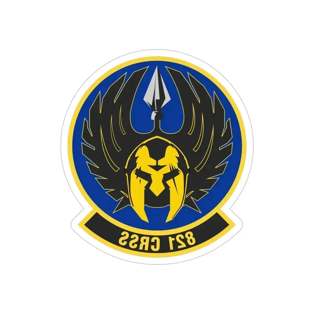 821 Contingency Response Support Sq AMC (U.S. Air Force) REVERSE PRINT Transparent Die-Cut STICKER 6 Inch Die-Cut Transparent - The Sticker Space