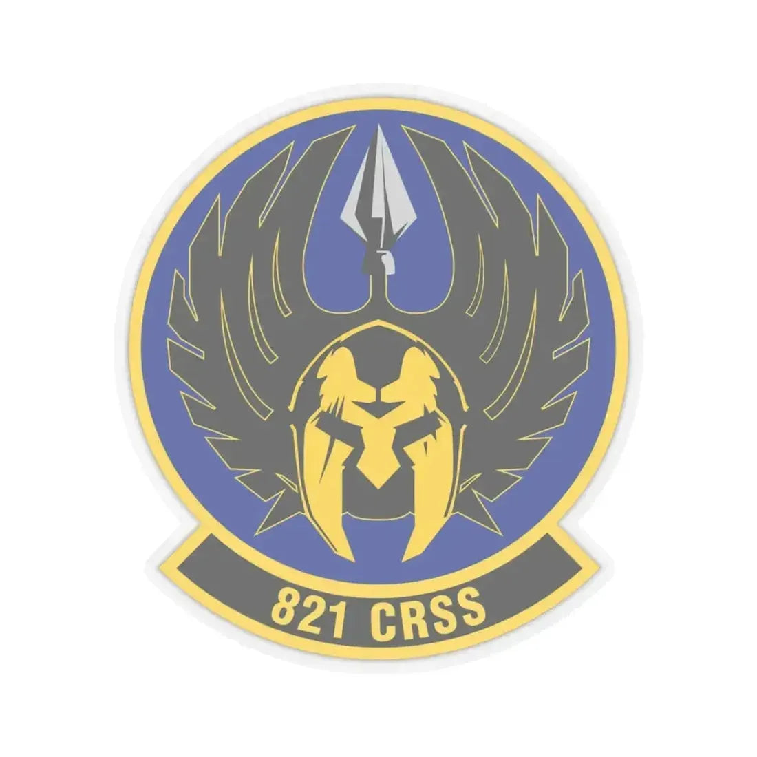 821 Contingency Response Support Sq AMC (U.S. Air Force) STICKER Vinyl Kiss-Cut Decal 4 Inch Transparent - The Sticker Space