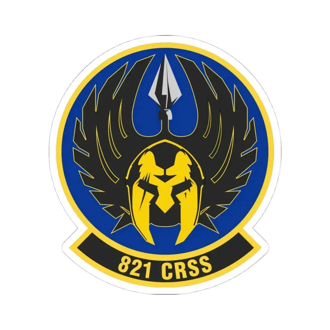 821 Contingency Response Support Sq AMC (U.S. Air Force) STICKER Vinyl Kiss-Cut Decal 4 Inch White - The Sticker Space