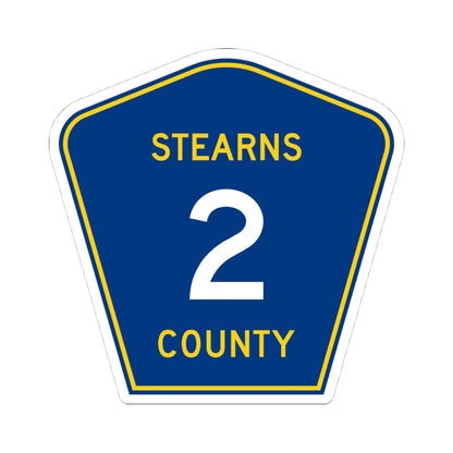 Stearns County Route 2 (Minnesota) (Road Sign) STICKER Vinyl Kiss-Cut Decal