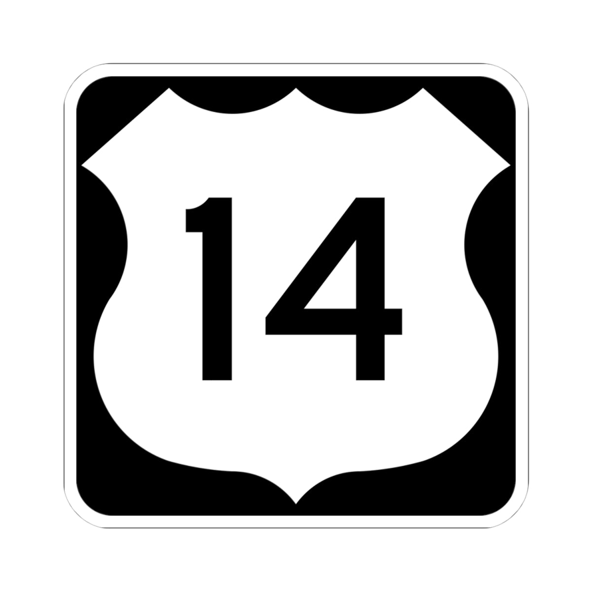 US 14 MN 1961 (Minnesota) (Road Sign) STICKER Vinyl Kiss-Cut Decal