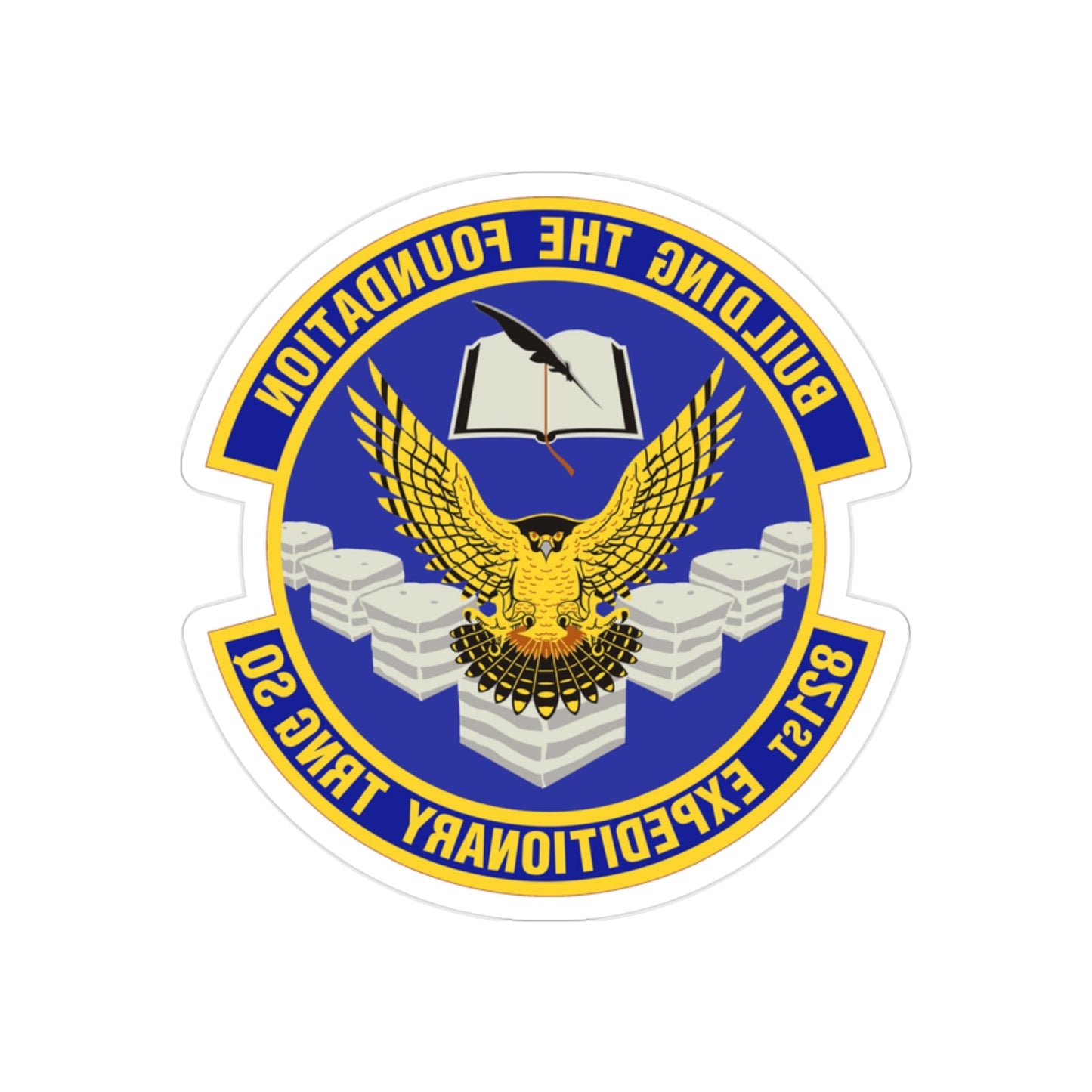 821st Expeditionary Training Squadron (U.S. Air Force) REVERSE PRINT Transparent STICKER-2" × 2"-The Sticker Space