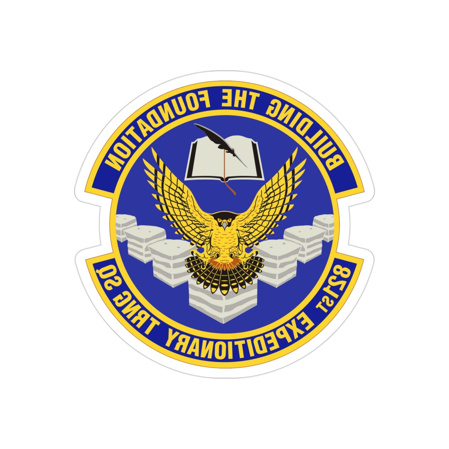 821st Expeditionary Training Squadron (U.S. Air Force) REVERSE PRINT Transparent STICKER-3" × 3"-The Sticker Space