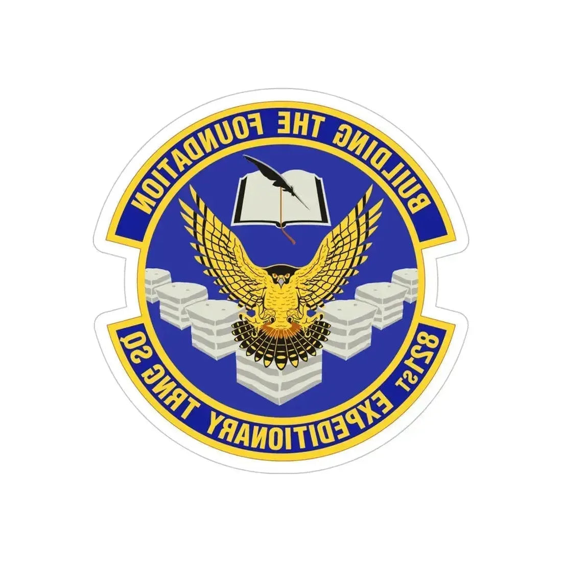 821st Expeditionary Training Squadron (U.S. Air Force) REVERSE PRINT Transparent Die-Cut STICKER 5 Inch Die-Cut Transparent - The Sticker Space