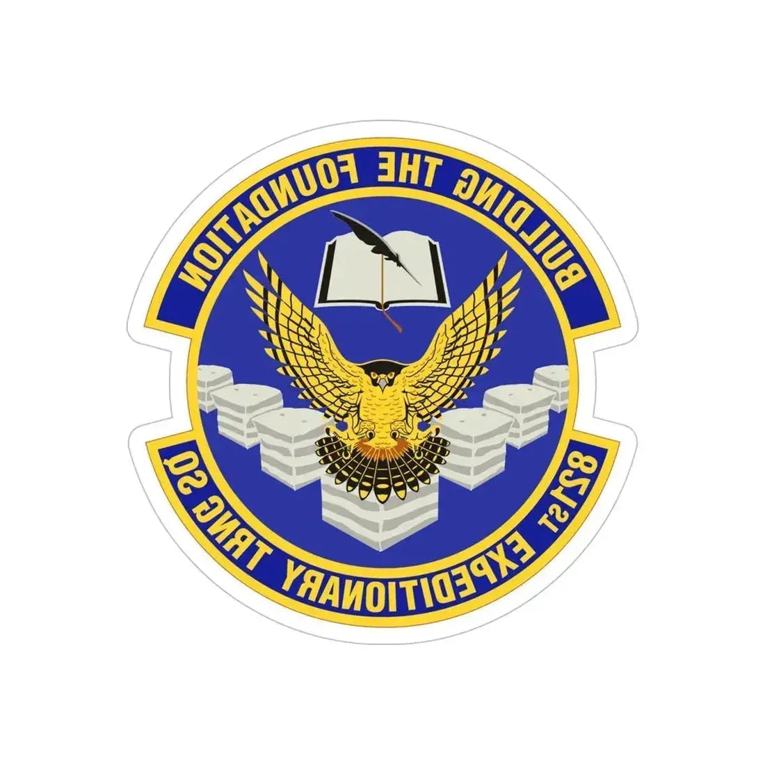 821st Expeditionary Training Squadron (U.S. Air Force) REVERSE PRINT Transparent Die-Cut STICKER 6 Inch Die-Cut Transparent - The Sticker Space