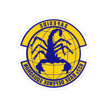 822 Base Defense Squadron ACC (U.S. Air Force) REVERSE PRINT Transparent STICKER-3" × 3"-The Sticker Space